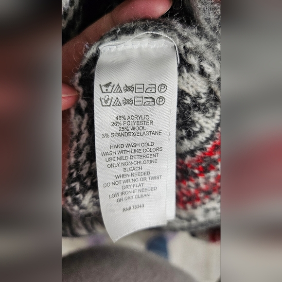 Aspen Sweater Large Women’s Cardigan Nordic Wool Blend Pockets - Picture 7 of 7